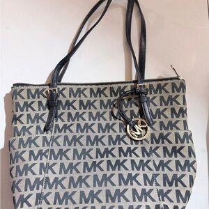 Michael Kors Black and Cream Logo Tote
